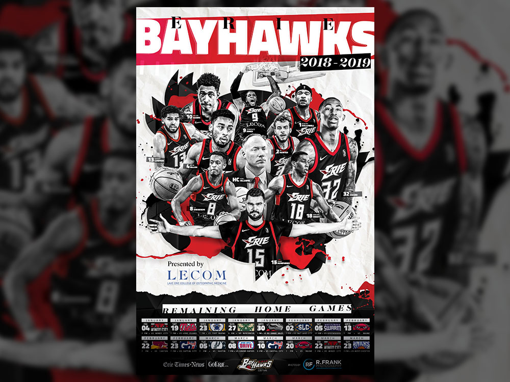 Erie BayHawks 2018 Poster Design